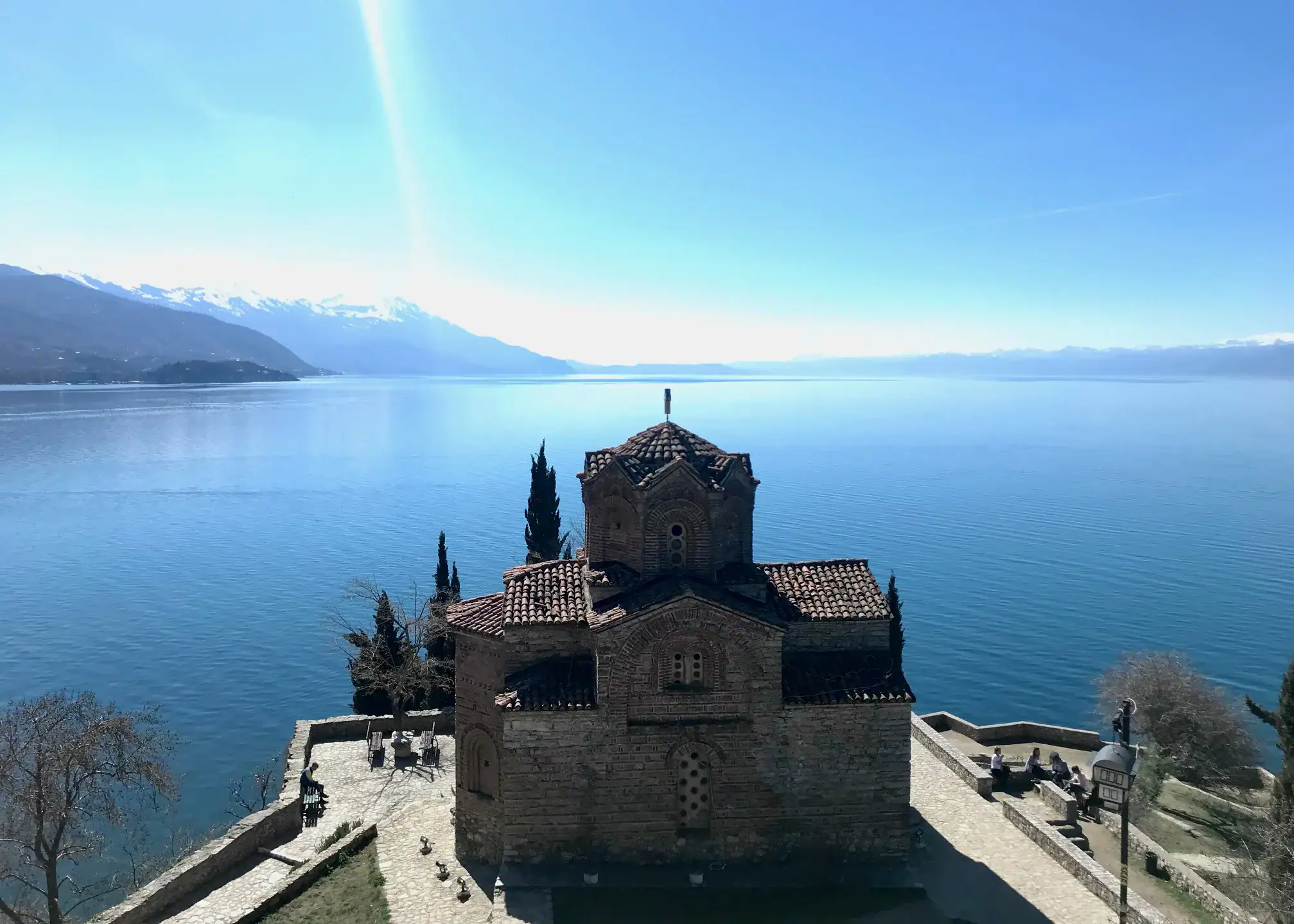 9 Exciting Things To Do in Ohrid, North Macedonia 5 The church on the banks of Lake Ohrid. The two tier church is set right on the ater, surrounded by trees